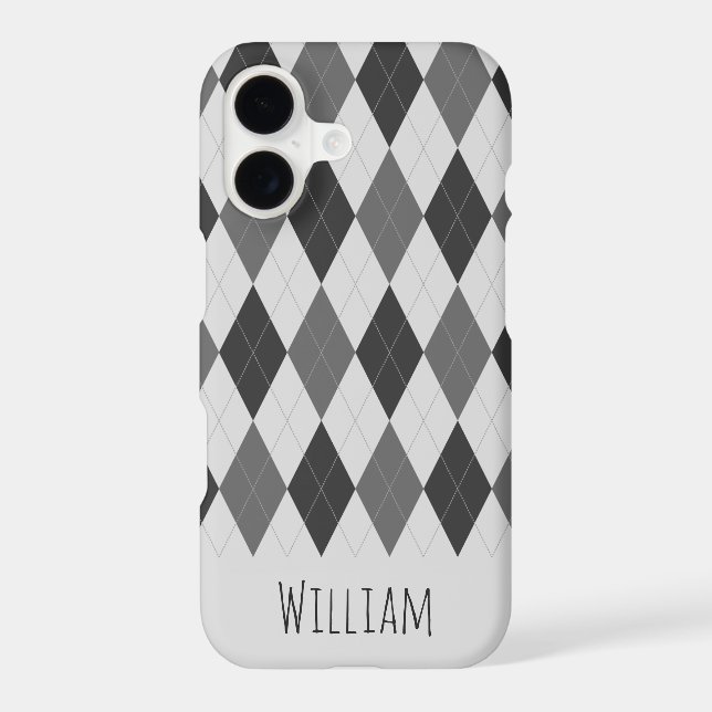 Grey Tones Argyle Pattern iPhone 7/8 Case (Back)