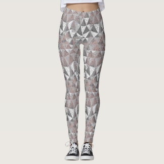 grey tones geometric pattern with triangles leggings