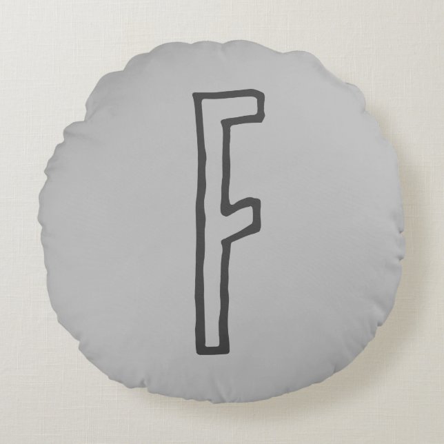 Grey Tones Initial Letter Monogrammed Plain Round Cushion (Front)