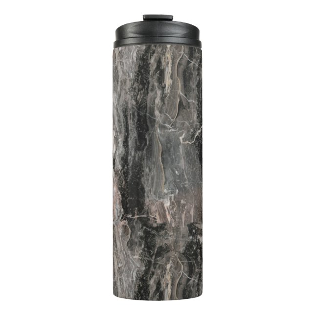 Grey Tones Marble Stone Thermal Tumbler (Front)