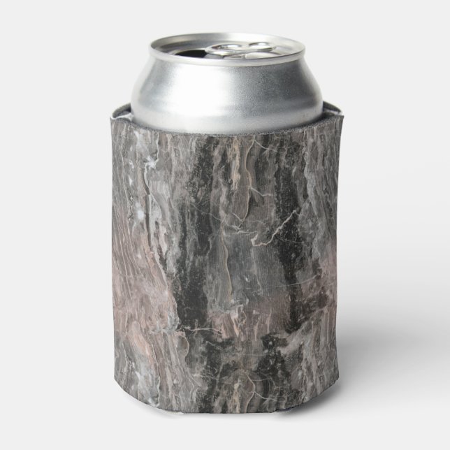 Grey Tones Marble Texture Can Cooler (Can Front)