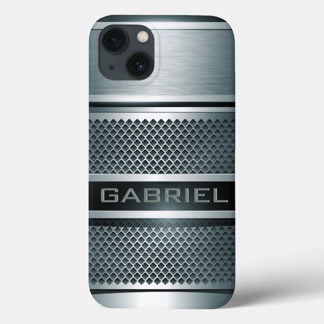 Grey Tones Metal Look Collage-Monogram Case-Mate iPhone Case (Back)