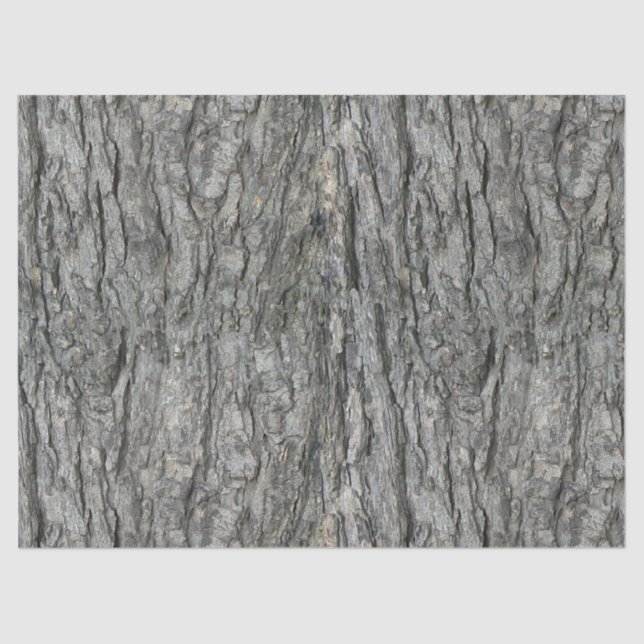 Grey Tones Rustic Wood Bark Print Tissue Paper (Front)