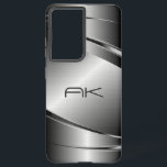 Grey Tones Stainless Steel Metalli Look- Monogram Samsung Galaxy Case<br><div class="desc">Image of a grey tones metallic stainless steel look,  metallic texture. Custom and optional monogram. Design is available on other products and can be requested on any product we offer at Zazzle.</div>