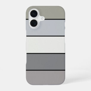 Grey Tones With Black Stripes On Watercolor Paper iPhone 16 Case