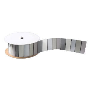 Grey Tones With Black Stripes On Watercolor Paper Satin Ribbon