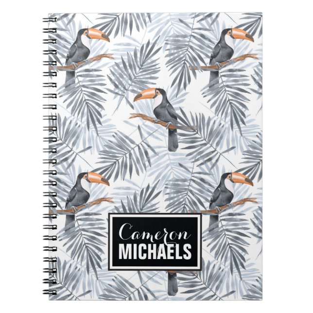 Grey Toucan | Add Your Name Notebook (Front)