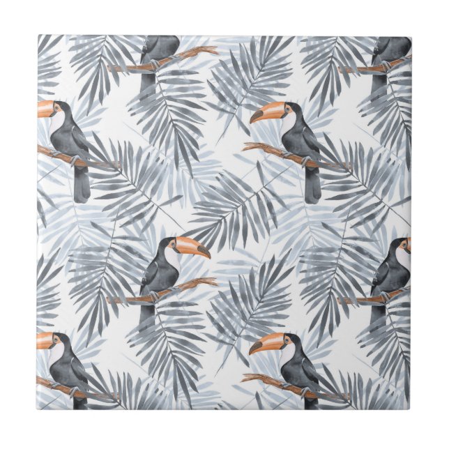 Grey Toucan Ceramic Tile (Front)