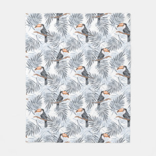 Grey Toucan Fleece Blanket