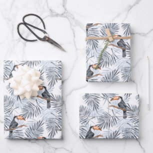Grey Toucan Wrapping Paper Sheet