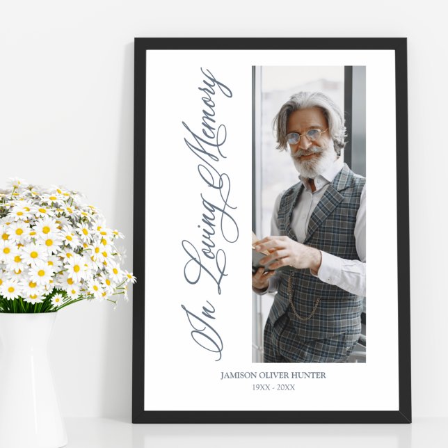 Grey Traditional & Elegant Photo Funeral Dear Ones Poster (Creator Uploaded)