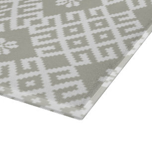 Grey Traditional Latvian Design Pattern Cutting Board