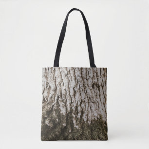 Grey tree trunk tote bag