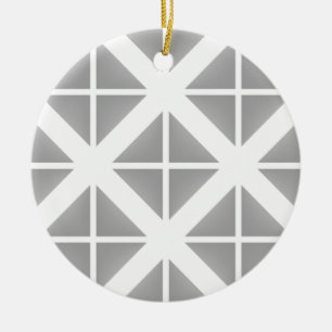 Grey Trendy Triangle Pattern Ceramic Tree Decoration