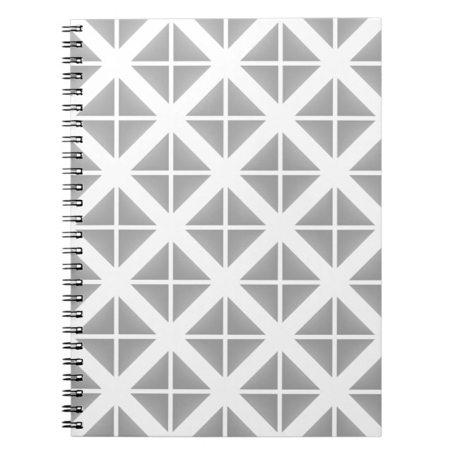 Grey Trendy Triangle Pattern Notebook (Front)