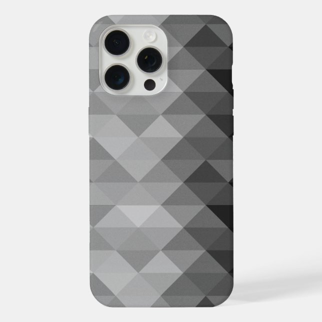 Grey triangle geometric squares pattern iPhone case (Back)