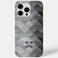 Grey triangle geometric squares pattern Monogram