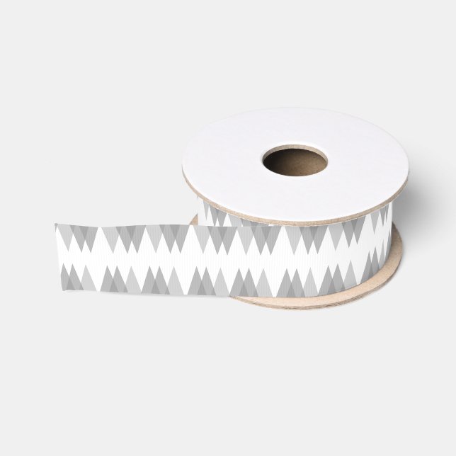 Grey triangles grosgrain ribbon (Spool)