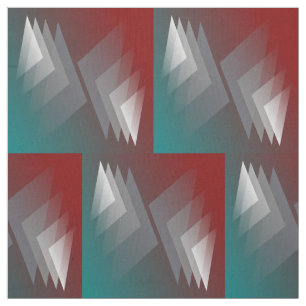 Grey triangles on teal burgundy fabric