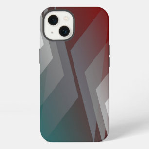 Grey triangles on teal burgundy iPhone 13 case