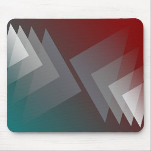 Grey triangles on teal burgundy mouse pad