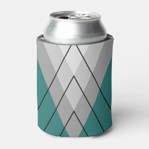 Grey triangles on turquoise background can cooler