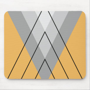 Grey triangles on yellow background mouse pad