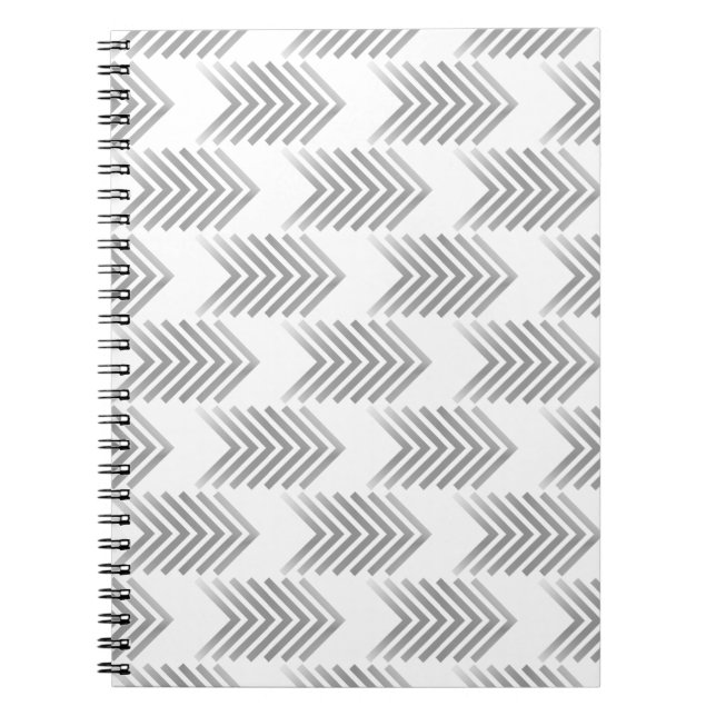Grey Tribal Arrow Pattern Notebook (Front)