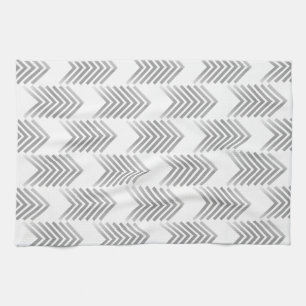 Grey Tribal Arrow Pattern Tea Towel