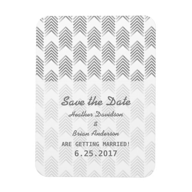 Grey Tribal Arrows Save the Date Flexi Magnet (Vertical)