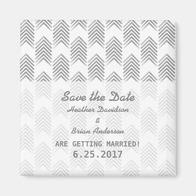 Grey Tribal Arrows Save the Date Magnet (Front)