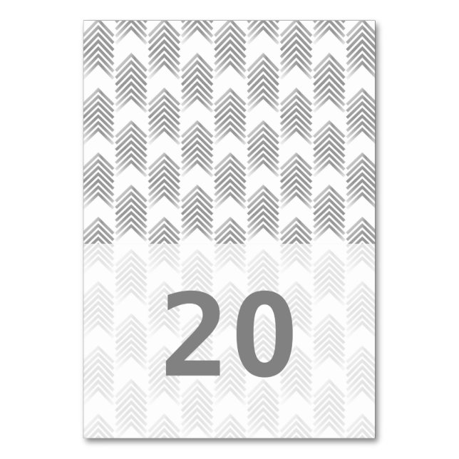 Grey Tribal Arrows Table Card (Front)