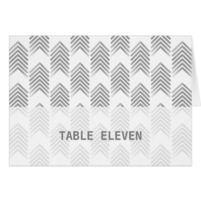 Grey Tribal Arrows Table Number Card (Front Horizontal)