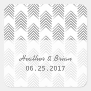 Grey Tribal Arrows Wedding Stickers