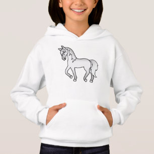 Grey Trotting Horse Cute Cartoon Illustration