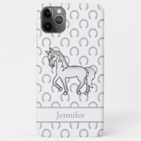 Grey Trotting Horse Cute Cartoon Illustration