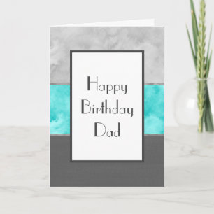 Grey Turquoise Block Stripes Card