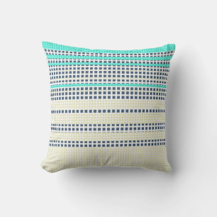 Grey turquoise plaid cushion