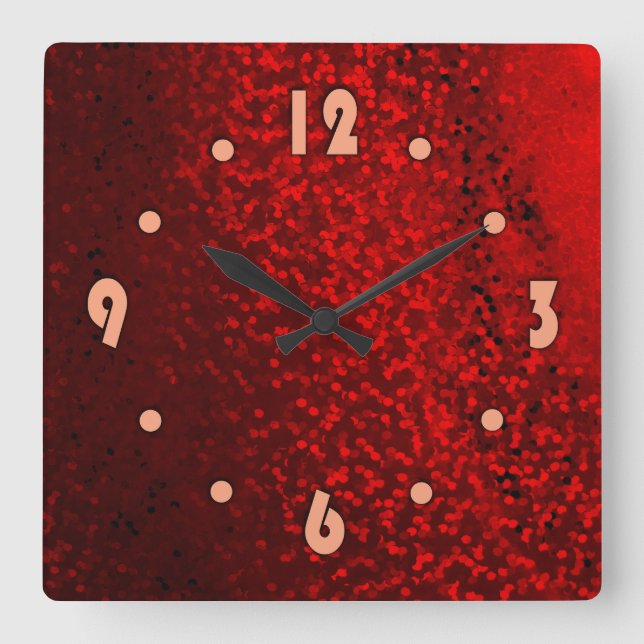 Grey turquoise plaid square clock (Front)