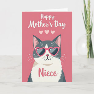 Grey Tuxedo Cat Day Card