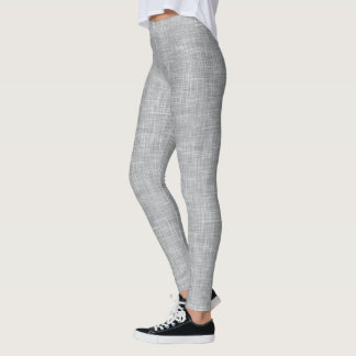 Grey Tweed Linen Pattern  Leggings