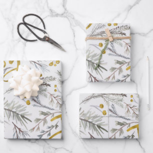 Grey Twigs Wrapping Paper Sheet