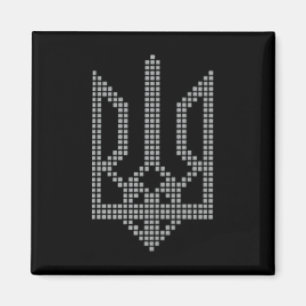 Grey Ukrainian Tryzub Symbol On The Chest - Ukrain Magnet