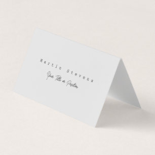 Grey Unique Modern Minimalist Plain Business Card