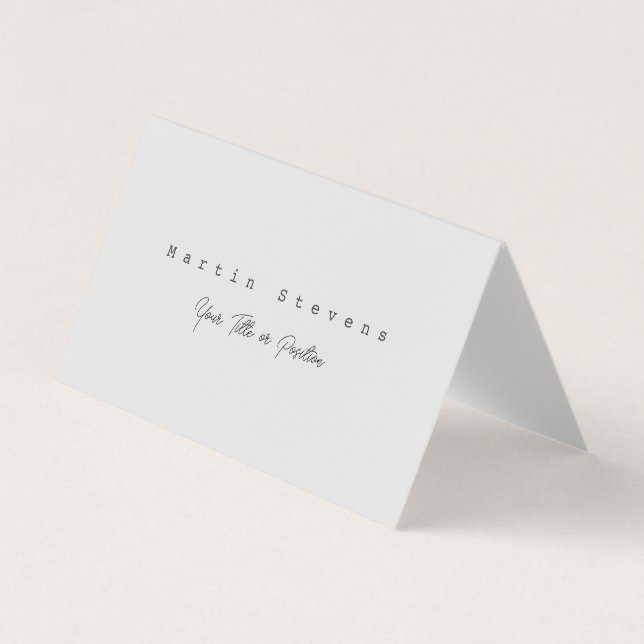 Grey Unique Modern Minimalist Plain Business Card (Front)