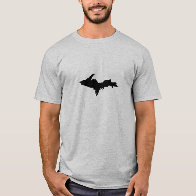 Grey Upper Peninsula shirt with 906 on reverse (Front)