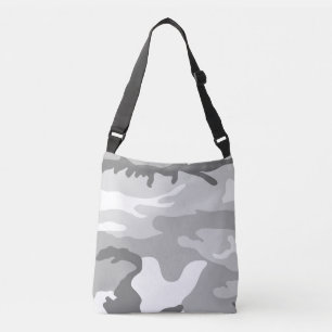 Grey Urban Military Camouflage Pattern Crossbody Bag