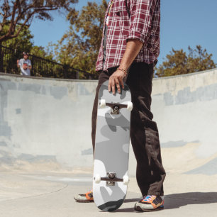 Grey Urban Military Camouflage Pattern Skateboard