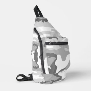 Grey Urban Military Camouflage Pattern Sling Bag