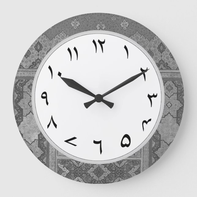 Grey Urdu Numbers Clock Numerals (Front)